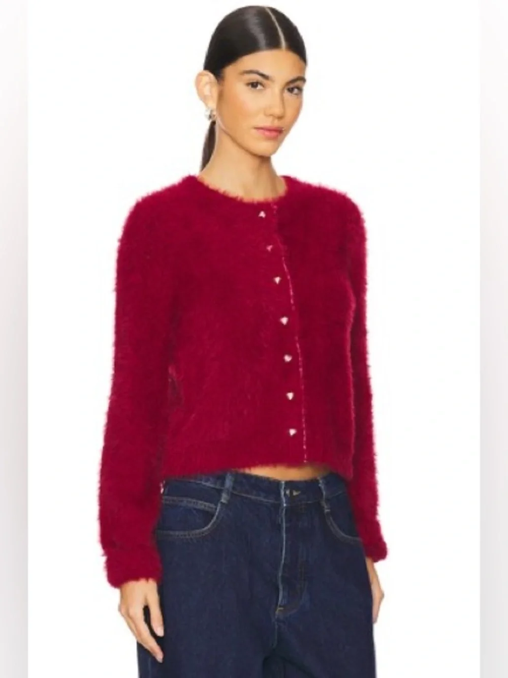 NWT Free People Celeste Cardi in Red Aged Res $168 MSRP